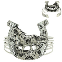 WESTERN HORSE PICTOGRAPHED CUFF BRACELET