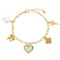 HEART THEME MULTI-CHARM BRACELET