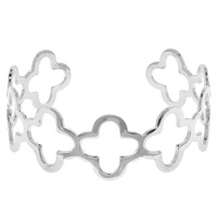 QUATREFOIL CLOVER OPEN CUFF BRACELET