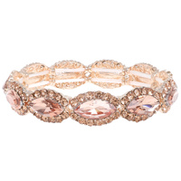 CRYSTAL GEMSTONE PETAL CUT CLUSTER BRACELET