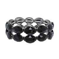 2-ROW CRYSTAL OVAL CUT CLUSTER BRACELET