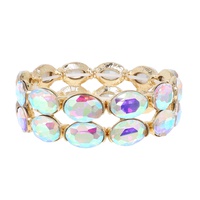 2-ROW CRYSTAL OVAL CUT CLUSTER BRACELET