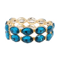 2-ROW CRYSTAL OVAL CUT CLUSTER BRACELET