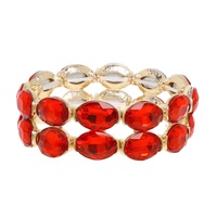 2-ROW CRYSTAL OVAL CUT CLUSTER BRACELET