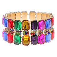 BAGUETTE CUT CRYSTAL STRETCH BRACELET