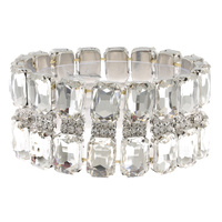 BAGUETTE CUT CRYSTAL STRETCH BRACELET