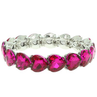 HEART CUT CRYSTAL STRETCH BRACELET