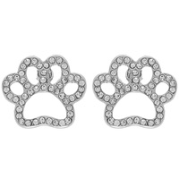 GAME DAY PAW RHINESTONE PAVE POST EARRINGS
