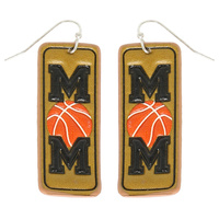 BASKETBALL MOM LEATHER EARRINGS