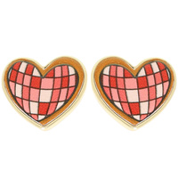 VALENTINES THEMED CHECKER PATTERNED EARRINGS