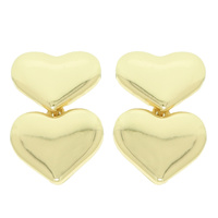 DOUBLE HEART POST DANGLE EARRINGS