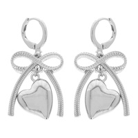 LONG TAIL BOW & HEART DANGLE EARRINGS