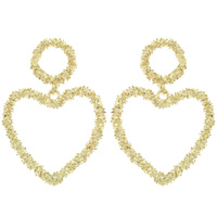 TEXTURED HEART POST EARRINGS