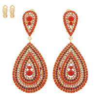 CRYSTAL PAVE TEARDROP CLIP-ON EARRINGS