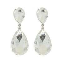 2-TIER TEARDROP CRYSTAL POST EARRINGS