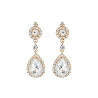 CRYSTAL RHINESTONE TEARDROP EARRINGS