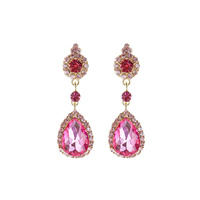 CRYSTAL RHINESTONE TEARDROP EARRINGS