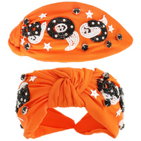 HALLOWEEN THEMED JEWELED KNOTTED HEADBAND