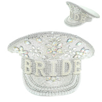 FASHION BRIDE JEWELED CAPTAIN HAT