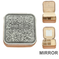 WESTERN BOOT STITCH METAL PLATE JEWELRY BOX