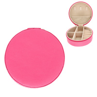 MONOCHROMATIC PU LEATHER ROUND JEWELRY BOX