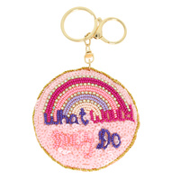 WESTERN "WHAT WOULD DOLLY DO" EMBROIDERED KEYCHAIN