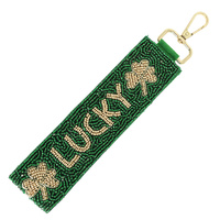 ST. PATRICK THEMED JEWELED WRISTLET KEYCHAIN