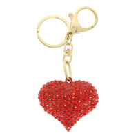 RHINESTONE EMBELLISHED HEART KEYCHAIN