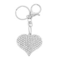 RHINESTONE EMBELLISHED HEART KEYCHAIN