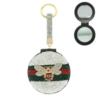 FASHIONISTA QUEEN BEE POCKET MIRROR WITH KEYRING