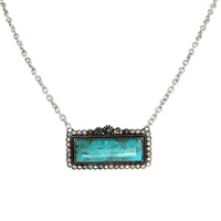 WESTERN RECTANGLE TURQUOISE CONCHO NECKLACE