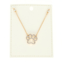 GAME DAY RHINESTONE PAVE PAW PENDANT NECKLACE