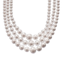 THREE STRAND PEARLESCENT PEARL NECKLACE