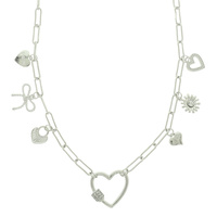 HEART THEME MULTI-CHARM NECKLACE