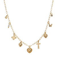 HEART THEME MULTI-CHARM NECKLACE