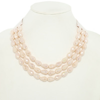 MULTI-STRAND FACETED BEAD NECKLACE