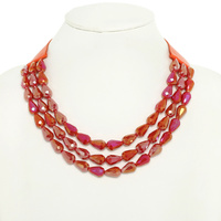 MULTI-STRAND FACETED BEAD NECKLACE