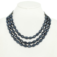 MULTI-STRAND FACETED BEAD NECKLACE