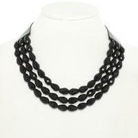 MULTI-STRAND FACETED BEAD NECKLACE