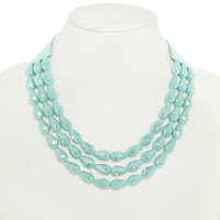 MULTI-STRAND FACETED BEAD NECKLACE