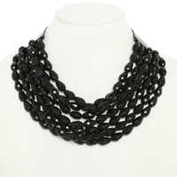 MULTI-STRAND FACETED BEAD NECKLACE