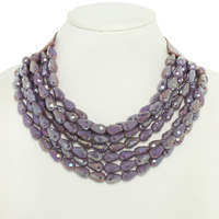 MULTI-STRAND FACETED BEAD NECKLACE