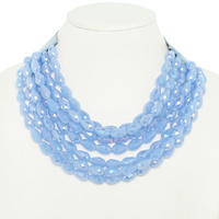 MULTI-STRAND FACETED BEAD NECKLACE