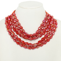 MULTI-STRAND FACETED BEAD NECKLACE