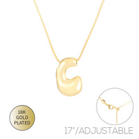 18K GOLD PLATED BUBBLE LETTER NECKLACE