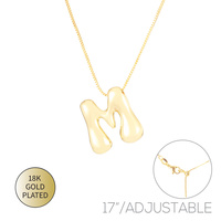 18K GOLD PLATED BUBBLE LETTER NECKLACE