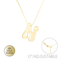 18K GOLD PLATED BUBBLE LETTER NECKLACE