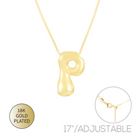 18K GOLD PLATED BUBBLE LETTER NECKLACE