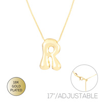 18K GOLD PLATED BUBBLE LETTER NECKLACE