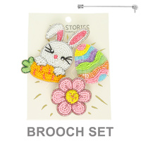 3PC EASTER THEME ASSORTED BROOCH PIN SET